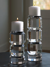 Prime Furniture - Ashley Furniture - Brentley Candle Holder - Candle Holder Set (Set of 2) / Clear/Silver Finish - A2000770